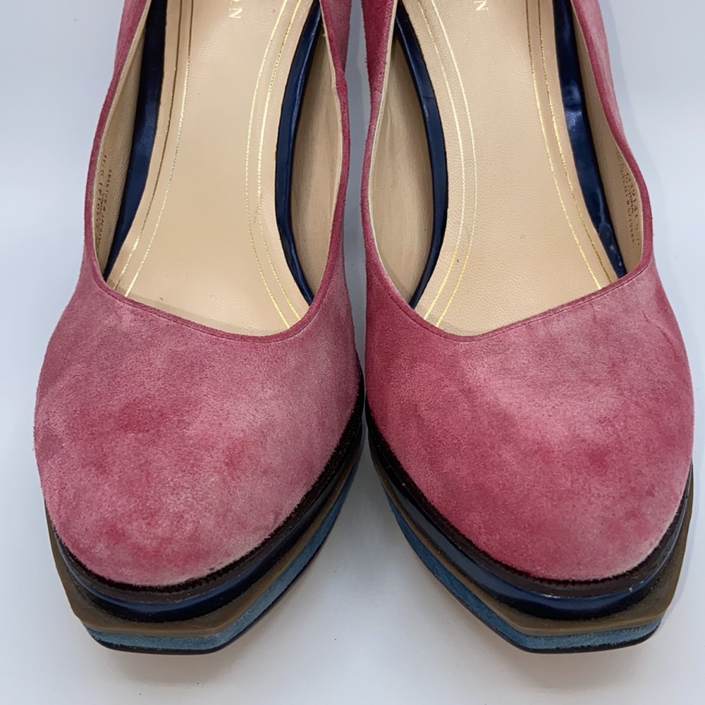 COLE HAAN Suede Platform Pumps Heels 9.5B NIKE AIR - Picture 11 of 15